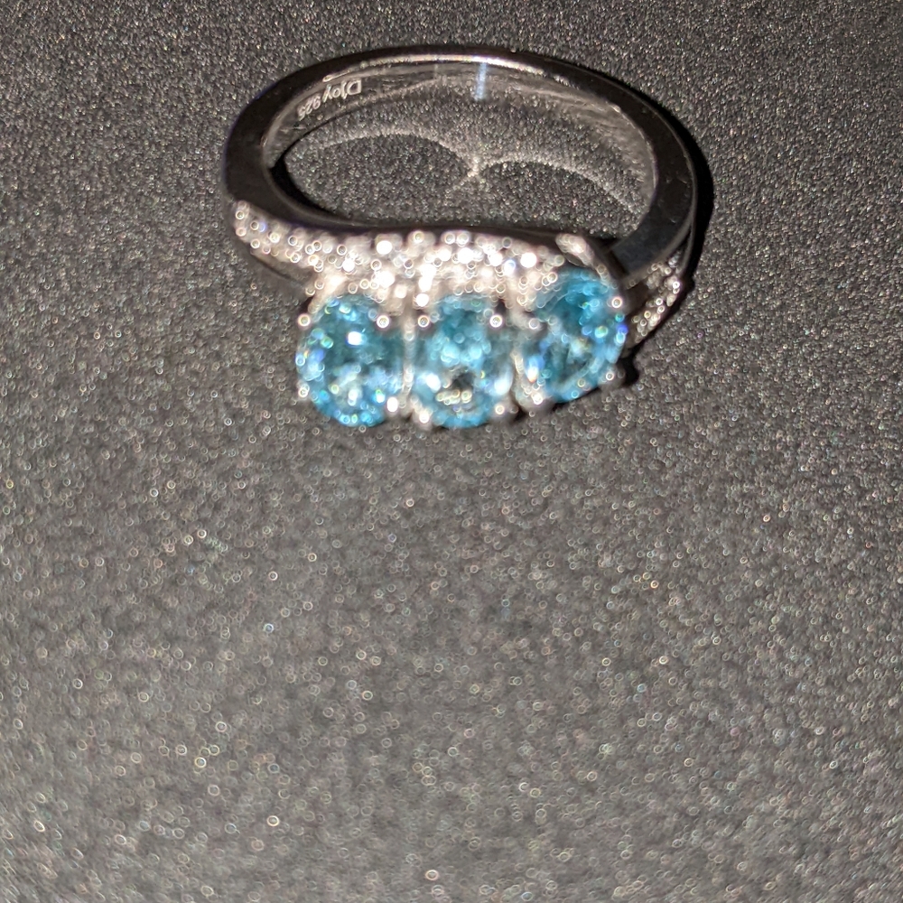 Natural topaz & zircon ring. Size 6 - Picture 5 of 12
